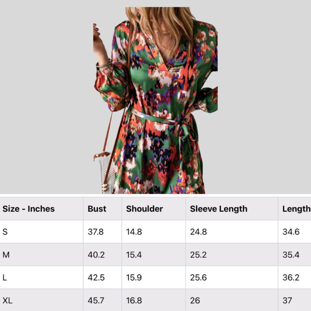 Abstract Print Ruffled Drawstring High Waist Mini Dress - Picture 5 of 5